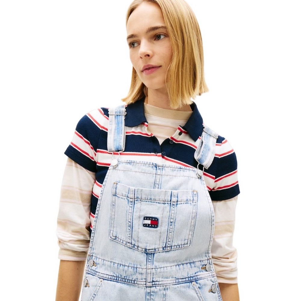 TOMMY JEANS MIA DUNGAREE SHORT EXT BJ6014 ΤΖΙΝ ΟΛΟΣΩΜΗ ΦΟΡΜΑ ΓΥΝΑΙΚΕΙΑ DENIM LIGHT