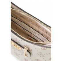GUESS CARRIE LOGO TOP ZIP SHLDR BAG ΤΣΑΝΤΑ ΓΥΝΑΙΚΕΙΑ VANILLA