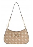GUESS CARRIE LOGO TOP ZIP SHLDR BAG ΤΣΑΝΤΑ ΓΥΝΑΙΚΕΙΑ BEIGE
