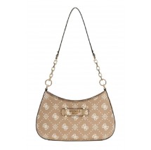 GUESS CARRIE LOGO TOP ZIP SHLDR BAG ΤΣΑΝΤΑ ΓΥΝΑΙΚΕΙΑ BEIGE