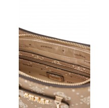 GUESS CARRIE LOGO TOP ZIP SHLDR BAG ΤΣΑΝΤΑ ΓΥΝΑΙΚΕΙΑ BEIGE