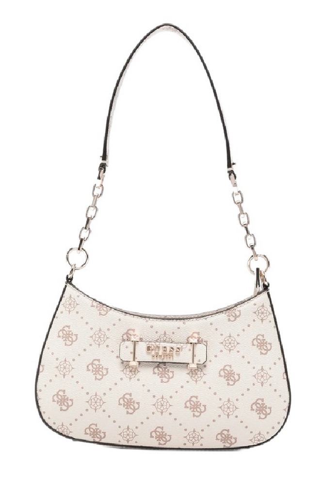 GUESS CARRIE LOGO TOP ZIP SHLDR BAG ΤΣΑΝΤΑ ΓΥΝΑΙΚΕΙΑ VANILLA