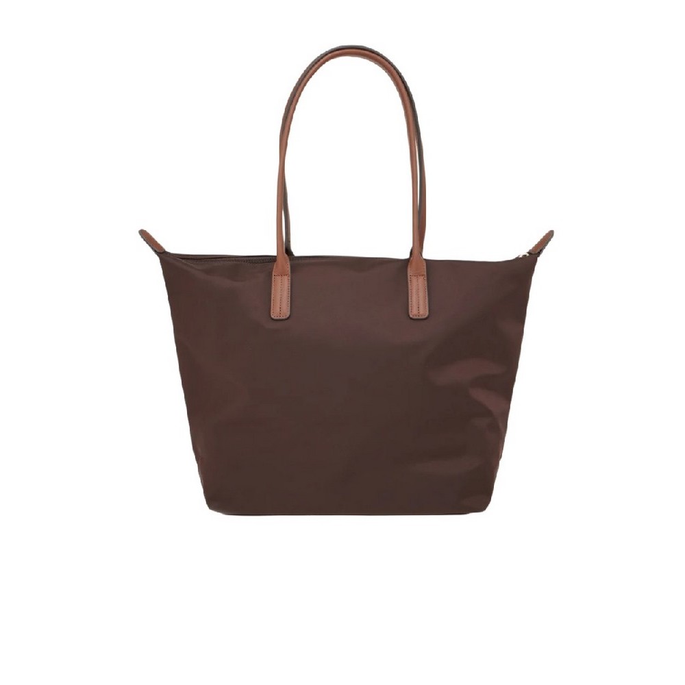 TOMMY HILFIGER POPETTE TOTE ΤΣΑΝΤΑ ΓΥΝΑΙΚΕΙΑ BROWN