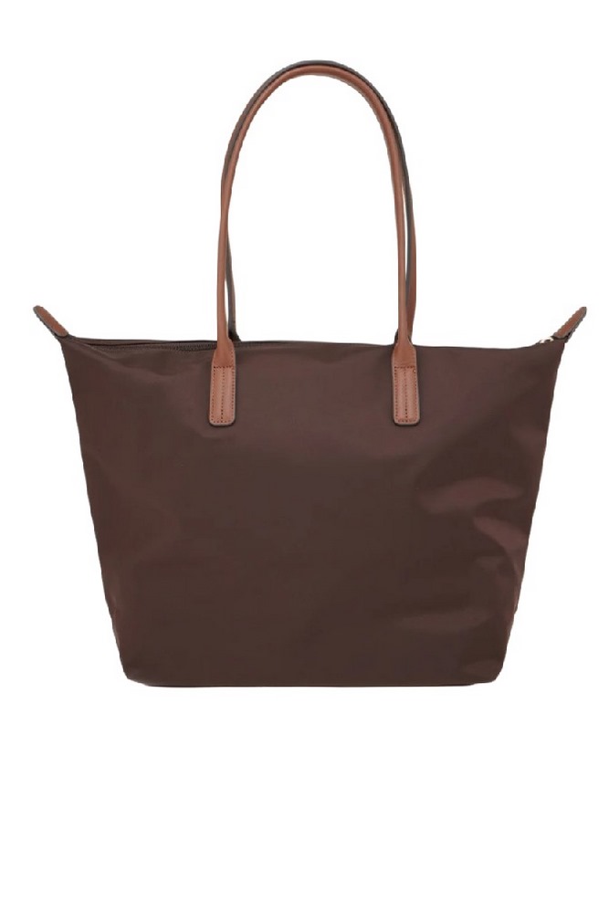 TOMMY HILFIGER POPETTE TOTE ΤΣΑΝΤΑ ΓΥΝΑΙΚΕΙΑ BROWN