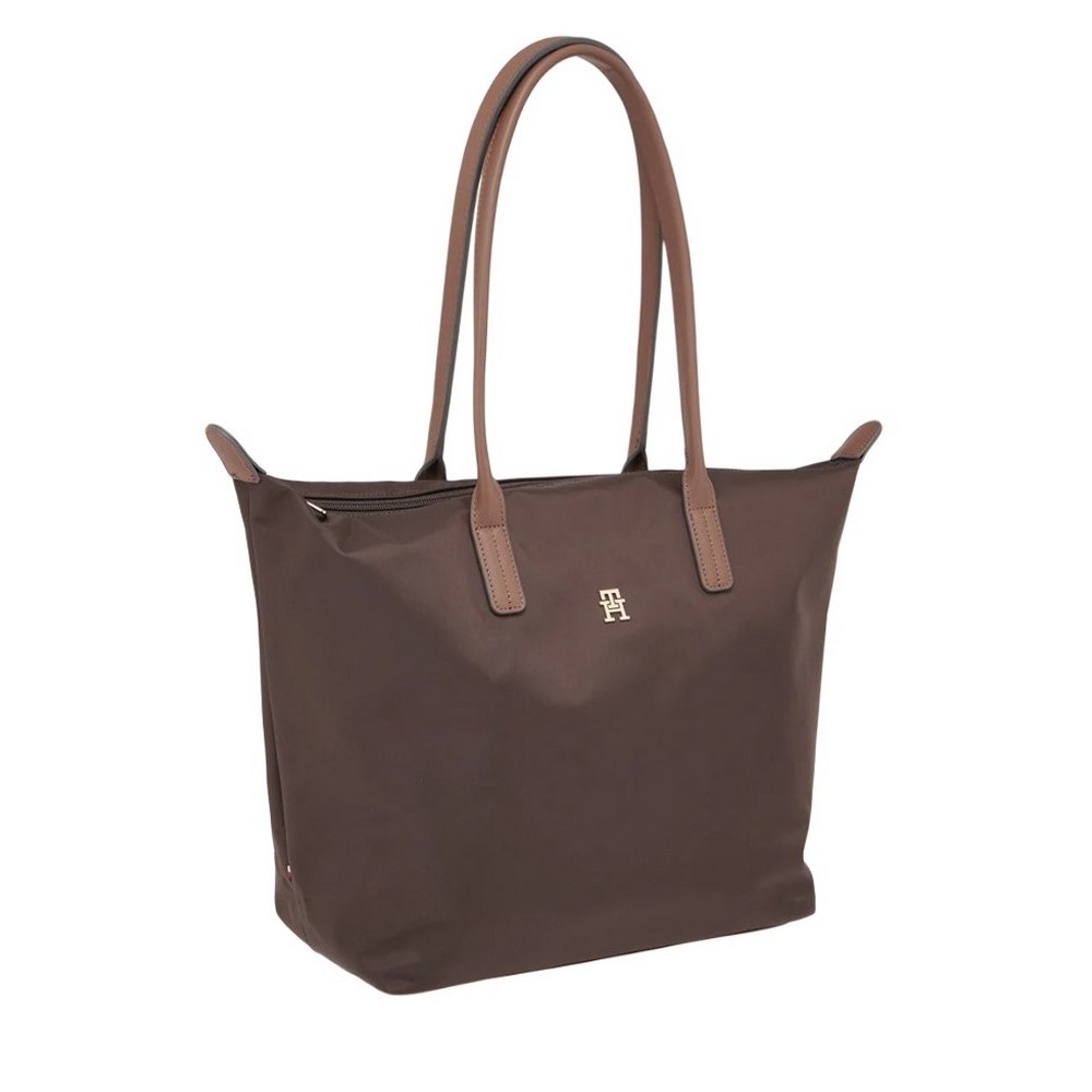 TOMMY HILFIGER POPETTE TOTE ΤΣΑΝΤΑ ΓΥΝΑΙΚΕΙΑ BROWN