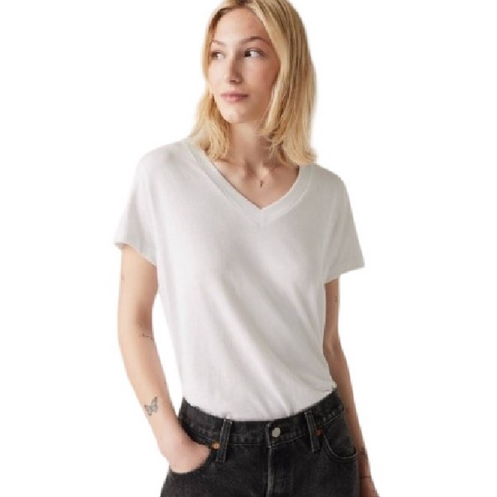 LEVIS BOXY VNECK TEE A87740001 T-SHIRT ΜΠΛΟΥΖΑ ΓΥΝΑΙΚΕΙΑ WHITE