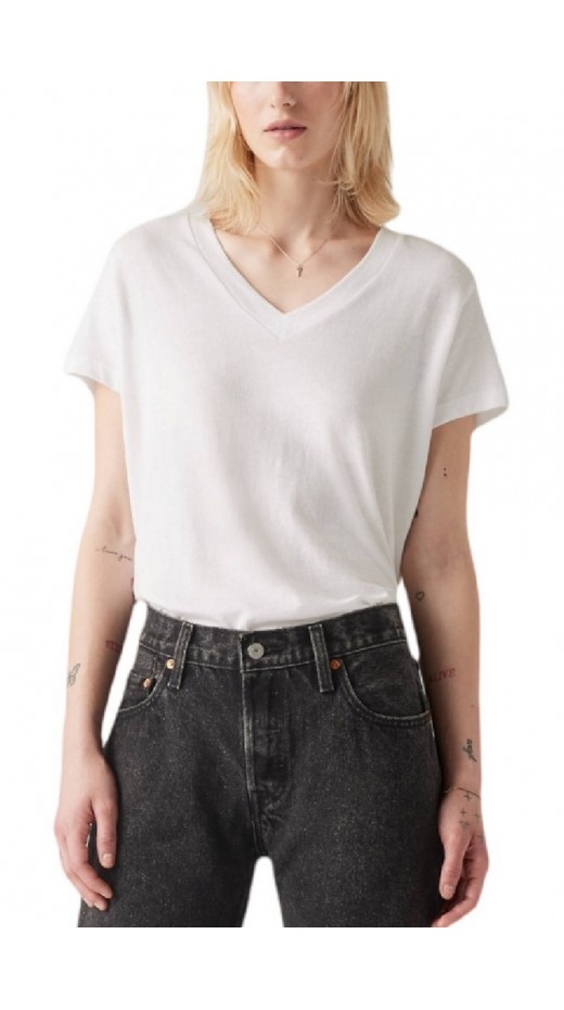 LEVIS BOXY VNECK TEE A87740001 T-SHIRT ΜΠΛΟΥΖΑ ΓΥΝΑΙΚΕΙΑ WHITE