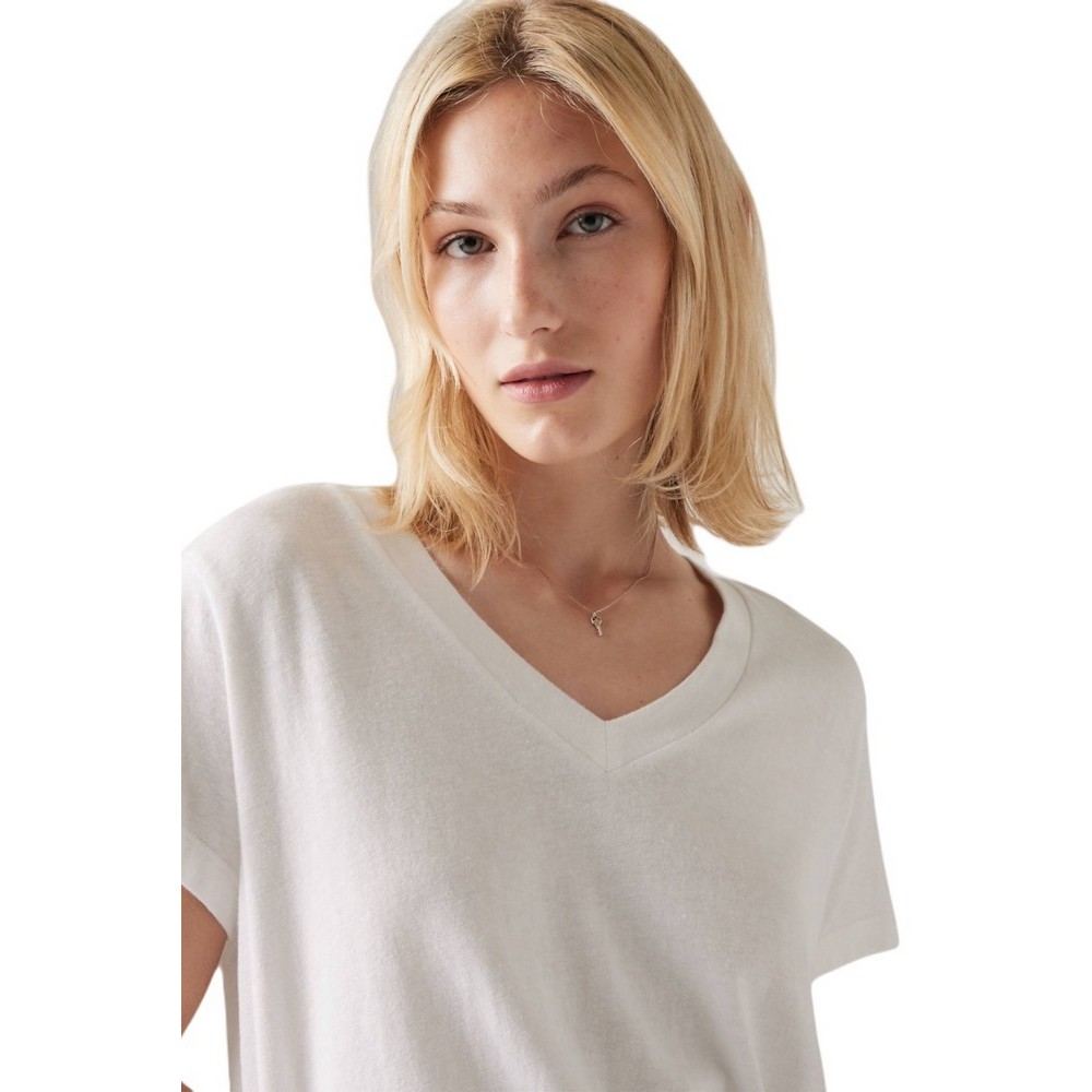 LEVIS BOXY VNECK TEE A87740001 T-SHIRT ΜΠΛΟΥΖΑ ΓΥΝΑΙΚΕΙΑ WHITE