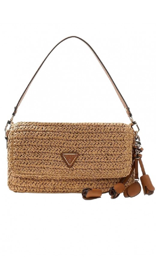 GUESS OFELIA FLAP SHOULDER BAG ΤΣΑΝΤΑ ΓΥΝΑΙΚΕΙΑ COGNAC