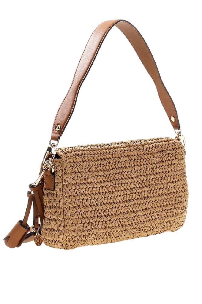 GUESS OFELIA FLAP SHOULDER BAG ΤΣΑΝΤΑ ΓΥΝΑΙΚΕΙΑ COGNAC