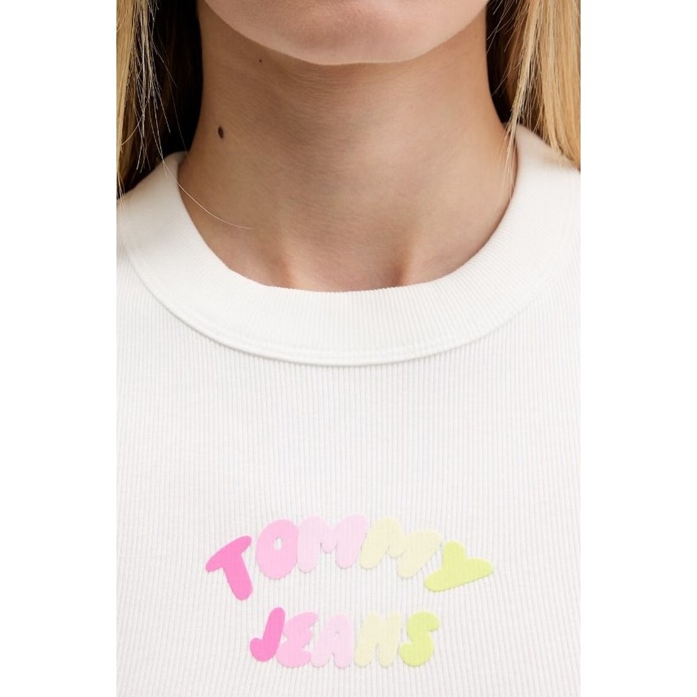 TOMMY JEANS SLIM SH TJ BUBBLE TANK ΤΟΠ ΓΥΝΑΙΚΕΙΟ ECRU