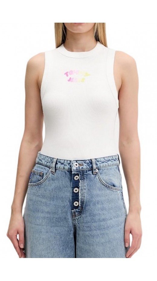 TOMMY JEANS SLIM SH TJ BUBBLE TANK ΤΟΠ ΓΥΝΑΙΚΕΙΟ ECRU