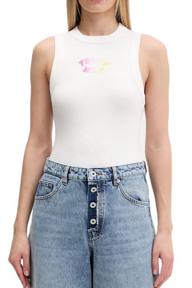 TOMMY JEANS SLIM SH TJ BUBBLE TANK ΤΟΠ ΓΥΝΑΙΚΕΙΟ ECRU