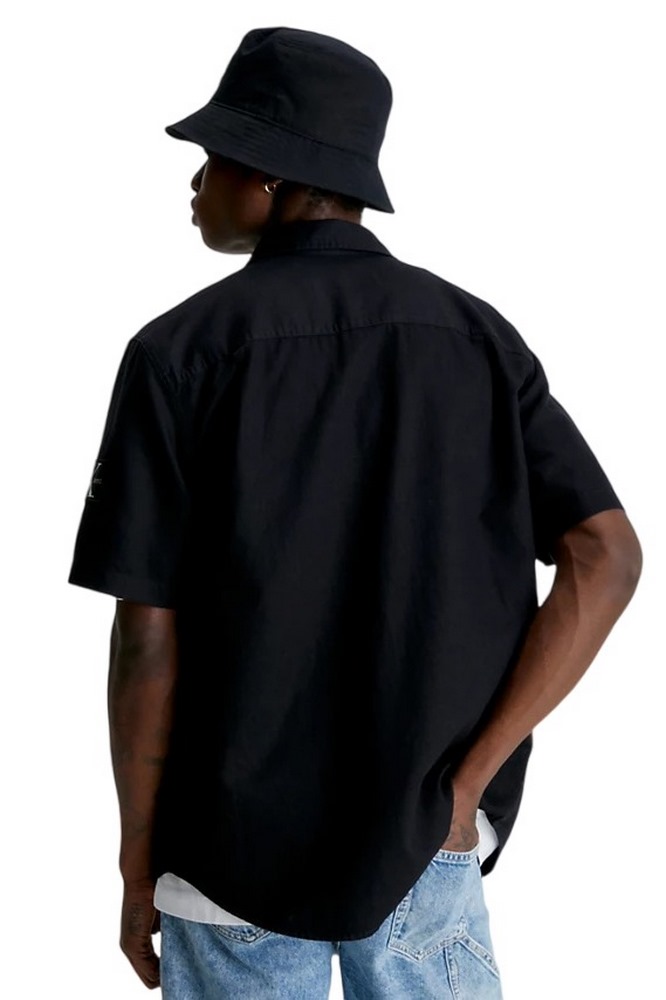 CALVIN KLEIN JEANS LINEN SS SHIRT ΠΟΥΚΑΜΙΣΟ ΑΝΔΡΙΚΟ BLACK