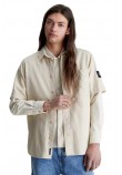 CALVIN KLEIN JEANS LINEN SS SHIRT ΠΟΥΚΑΜΙΣΟ ΑΝΔΡΙΚΟ BEIGE