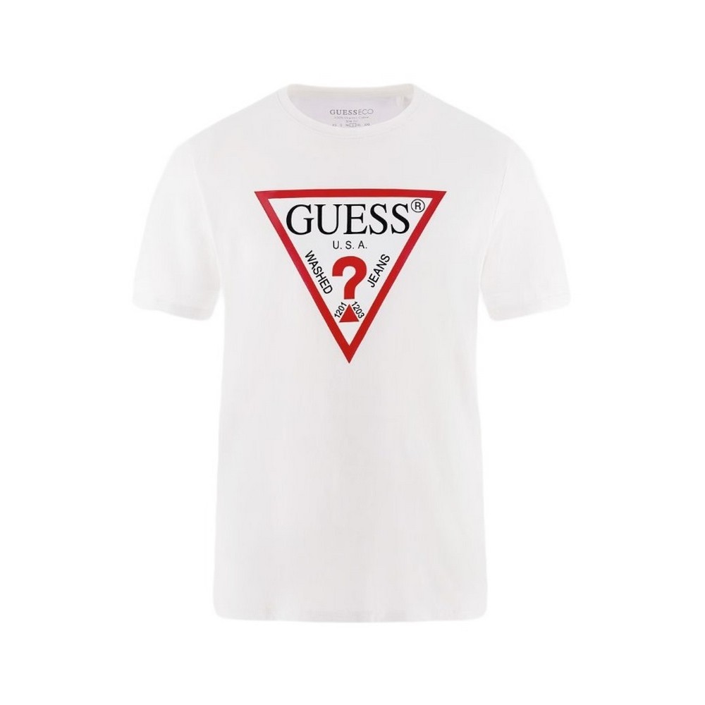 GUESS CN SS ORIGINAL LOGO TEE T-SHIRT ΑΝΔΡΙΚΟ WHITE