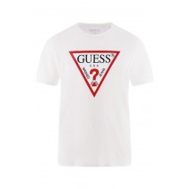 GUESS CN SS ORIGINAL LOGO TEE T-SHIRT ΑΝΔΡΙΚΟ WHITE