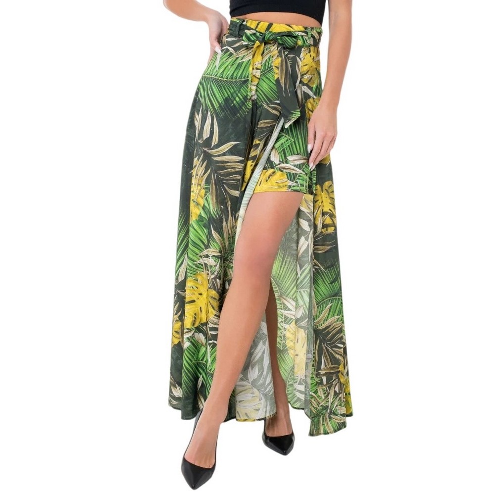 GUESS VERITY LONG SKIRT ΦΟΥΣΤΑ ΓΥΝΑΙΚΕΙΑ GREEN