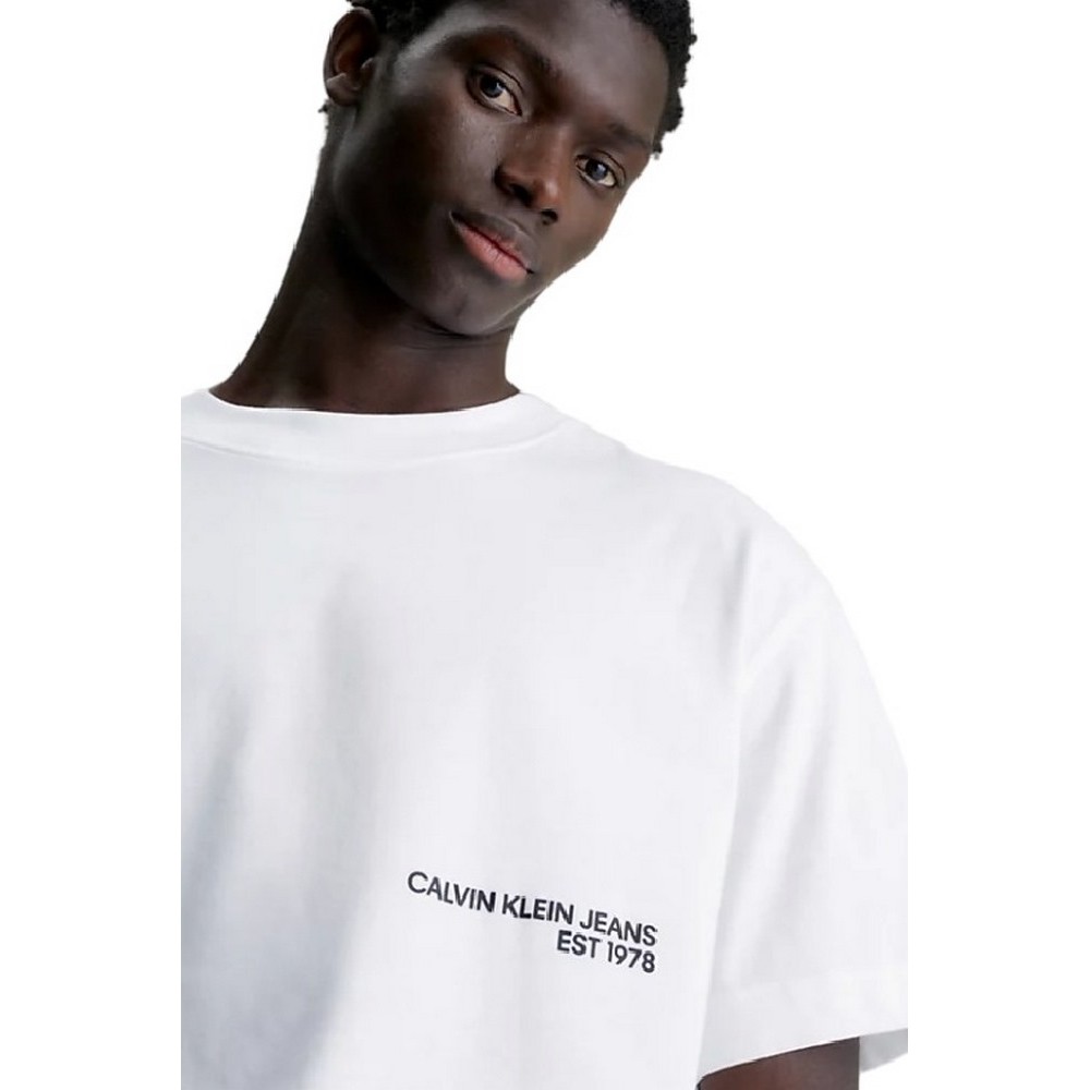 CALVIN KLEIN JEANS CK SPRAY TEE T-SHIRT ΑΝΔΡΙΚΟ BRIGHT WHITE