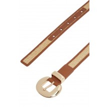 TOMMY HILFIGER OVAL 2.5 RAFFIA ΖΩΝΗ ΓΥΝΑΙΚΕΙΑ COGNAC