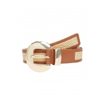 TOMMY HILFIGER OVAL 2.5 RAFFIA ΖΩΝΗ ΓΥΝΑΙΚΕΙΑ COGNAC