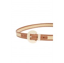 TOMMY HILFIGER OVAL 2.5 RAFFIA ΖΩΝΗ ΓΥΝΑΙΚΕΙΑ COGNAC