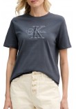 CALVIN KLEIN JEANS BABY TERRY HERO MONOLOGO T-SHIRT ΜΠΛΟΥΖΑ ΓΥΝΑΙΚΕΙΑ DARK GREY