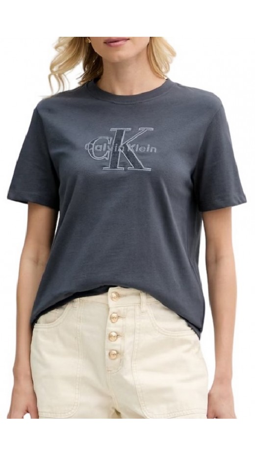 CALVIN KLEIN JEANS BABY TERRY HERO MONOLOGO T-SHIRT ΜΠΛΟΥΖΑ ΓΥΝΑΙΚΕΙΑ DARK GREY