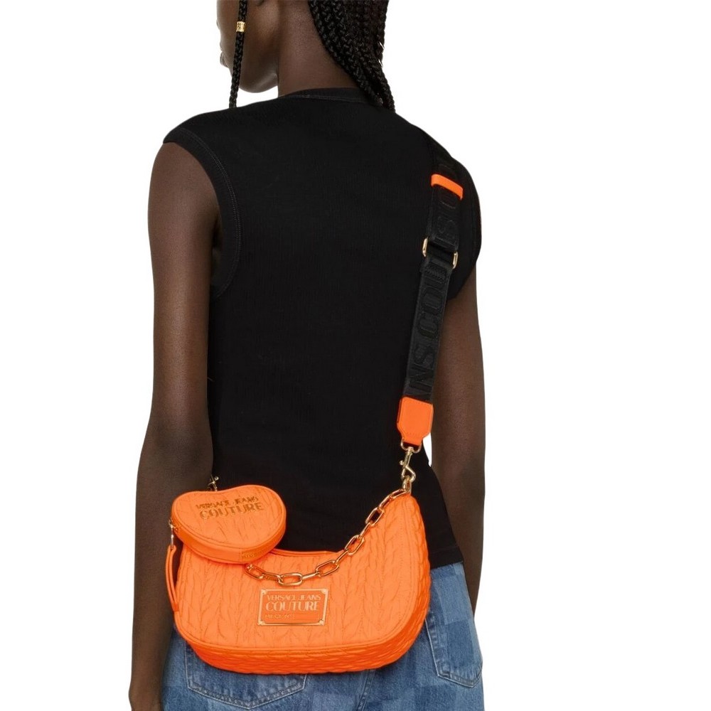 VERSACE JEANS COUTURE RANGE O - CRUNCHY BAGS QUILTED ΤΣΑΝΤΑ ΓΥΝΑΙΚΕΙΑ ORANGE