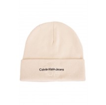CALVIN KLEIN JEANS MONOLOGO EMBRO BEANIE ΣΚΟΥΦΟΣ ΓΥΝΑΙΚΕΙΟΣ IVORY