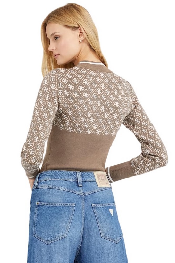 GUESS LISE 4G LS SWEATER ΜΠΛΟΥΖΑ ΓΥΝΑΙΚΕΙΑ BROWN