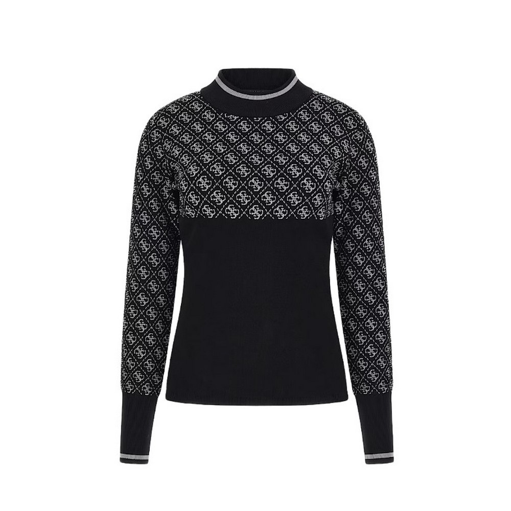 GUESS LISE 4G LS SWEATER ΜΠΛΟΥΖΑ ΓΥΝΑΙΚΕΙΑ BLACK