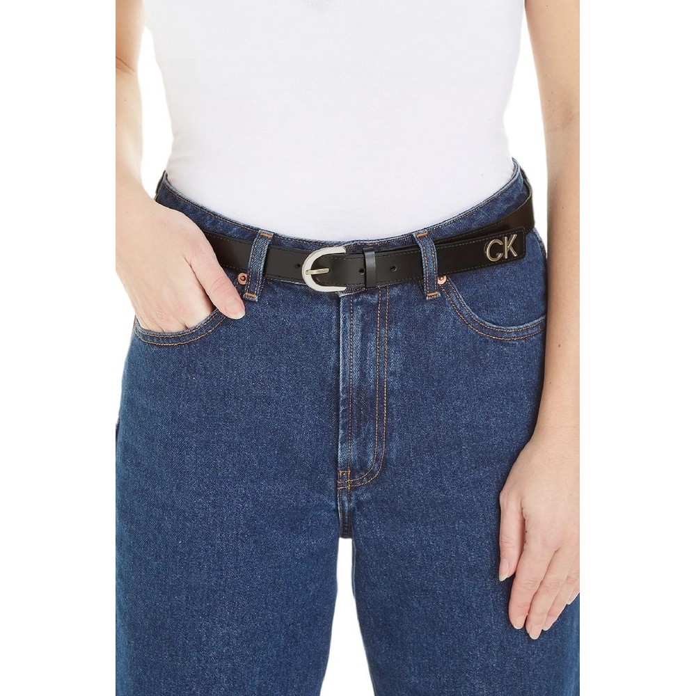 CALVIN KLEIN JEANS RWE-LOCK RND BCKL BLT W/TIP 25MM ΖΩΝΗ ΓΥΝΑΙΚΕΙΑ BLACK