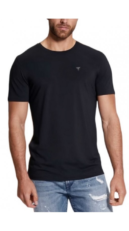 GUESS SS CN NEW TECH STR TEE T-SHIRT ΑΝΔΡΙΚΟ BLACK