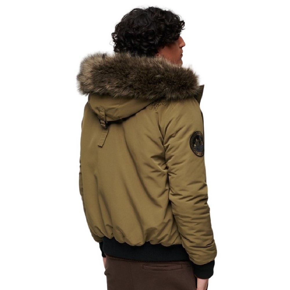 SUPERDRY D1 OVIN EVEREST HOODED PUFFER BOMBER ΜΠΟΥΦΑΝ ΑΝΔΡΙΚΟ OLIVE