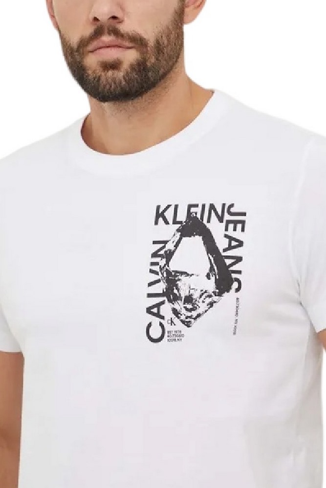 CALVIN KLEIN JEANS MODERN METALS GRAPHIC TEE T-SHIRT ΑΝΔΡΙΚΟ BRIGHT WHITE