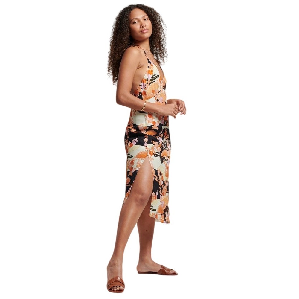 SUPERDRY D2 OVIN VINTAGE MIDI HALTER SLIP DRESS ΦΟΡΕΜΑ ΓΥΝΑΙΚΕΙΟ FLORAL