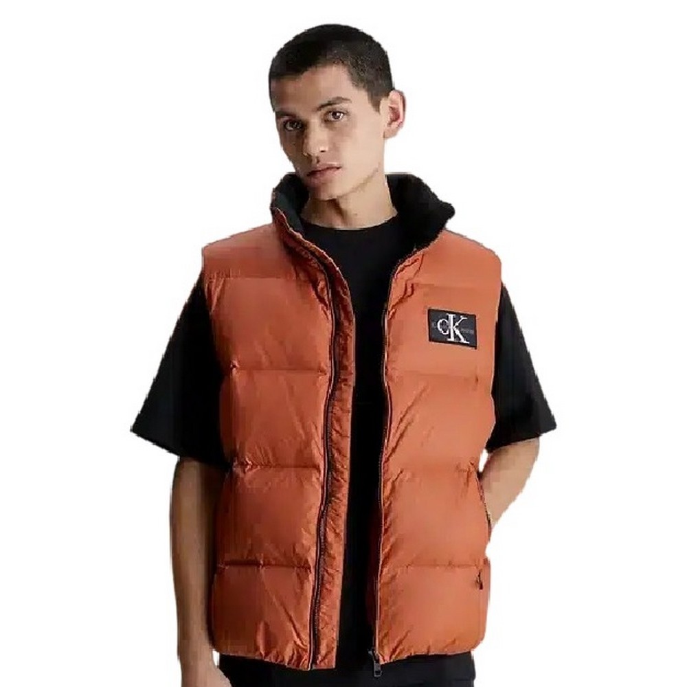 CALVIN KLEIN JEANS ESSENTIALS DOWN VEST ΜΠΟΥΦΑΝ-ΓΙΛΕΚΟ ΑΝΔΡΙΚΟ ORANGE