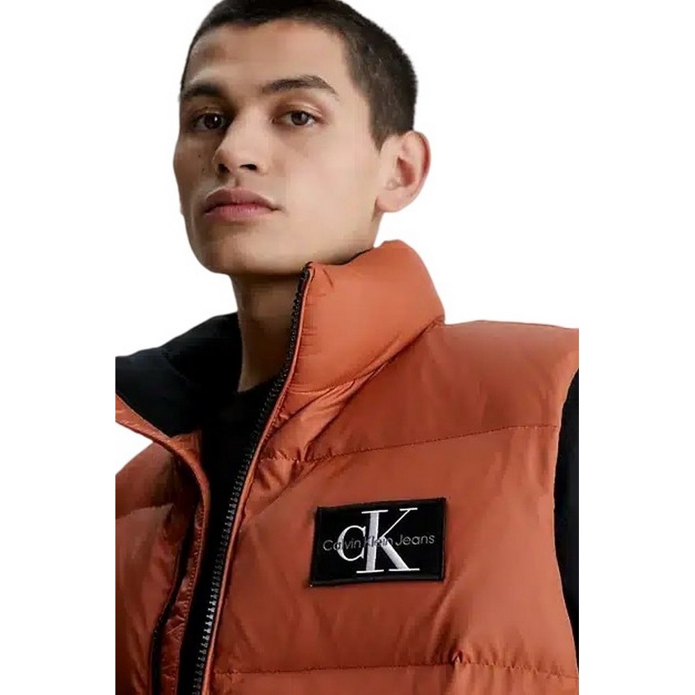 CALVIN KLEIN JEANS ESSENTIALS DOWN VEST ΜΠΟΥΦΑΝ-ΓΙΛΕΚΟ ΑΝΔΡΙΚΟ ORANGE