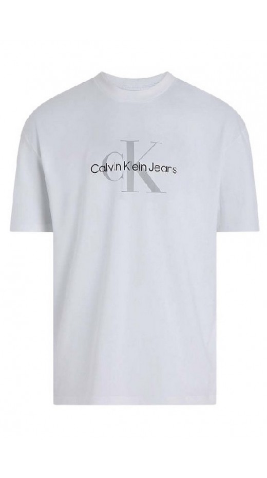 CALVIN KLEIN JEANS HERO MONOGRAM TEE T-SHIRT ΜΠΛΟΥΖΑ ΑΝΔΡΙΚΗ WHITE