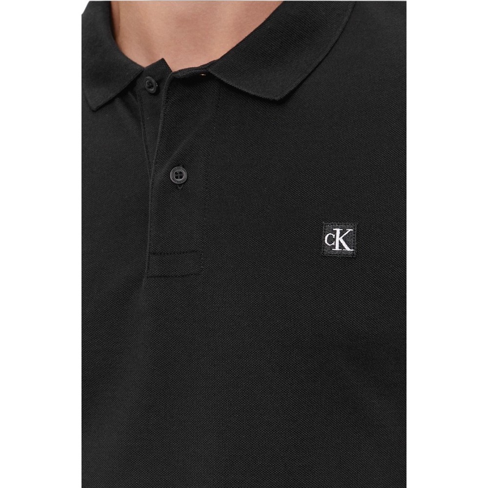 CALVIN KLEIN JEANS CK EMBRO BADGE SLIM POLO ΜΠΛΟΥΖΑ ΑΝΔΡΙΚΗ BLACK