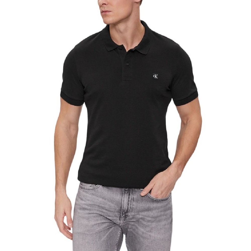 CALVIN KLEIN JEANS CK EMBRO BADGE SLIM POLO ΜΠΛΟΥΖΑ ΑΝΔΡΙΚΗ BLACK