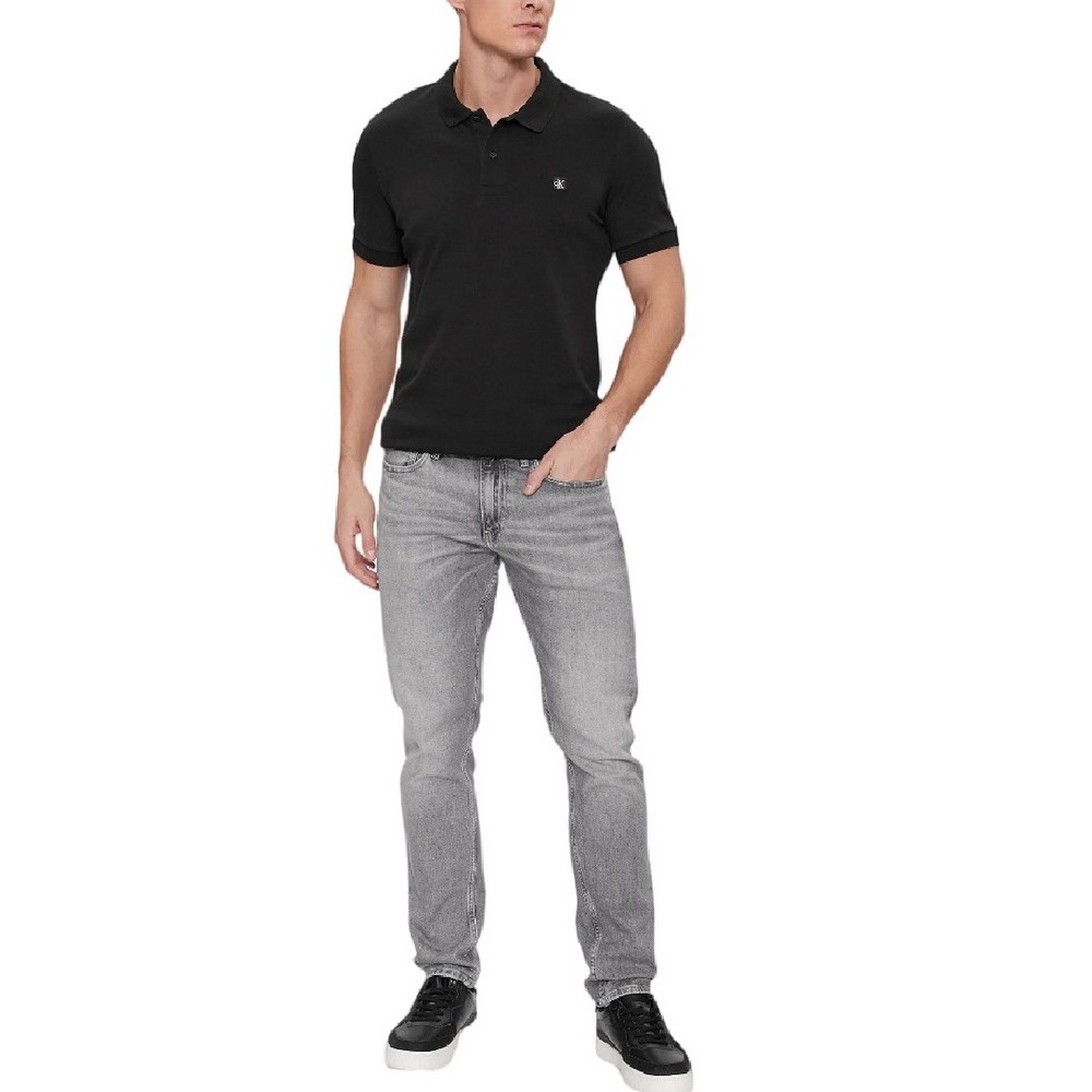 CALVIN KLEIN JEANS CK EMBRO BADGE SLIM POLO ΜΠΛΟΥΖΑ ΑΝΔΡΙΚΗ BLACK