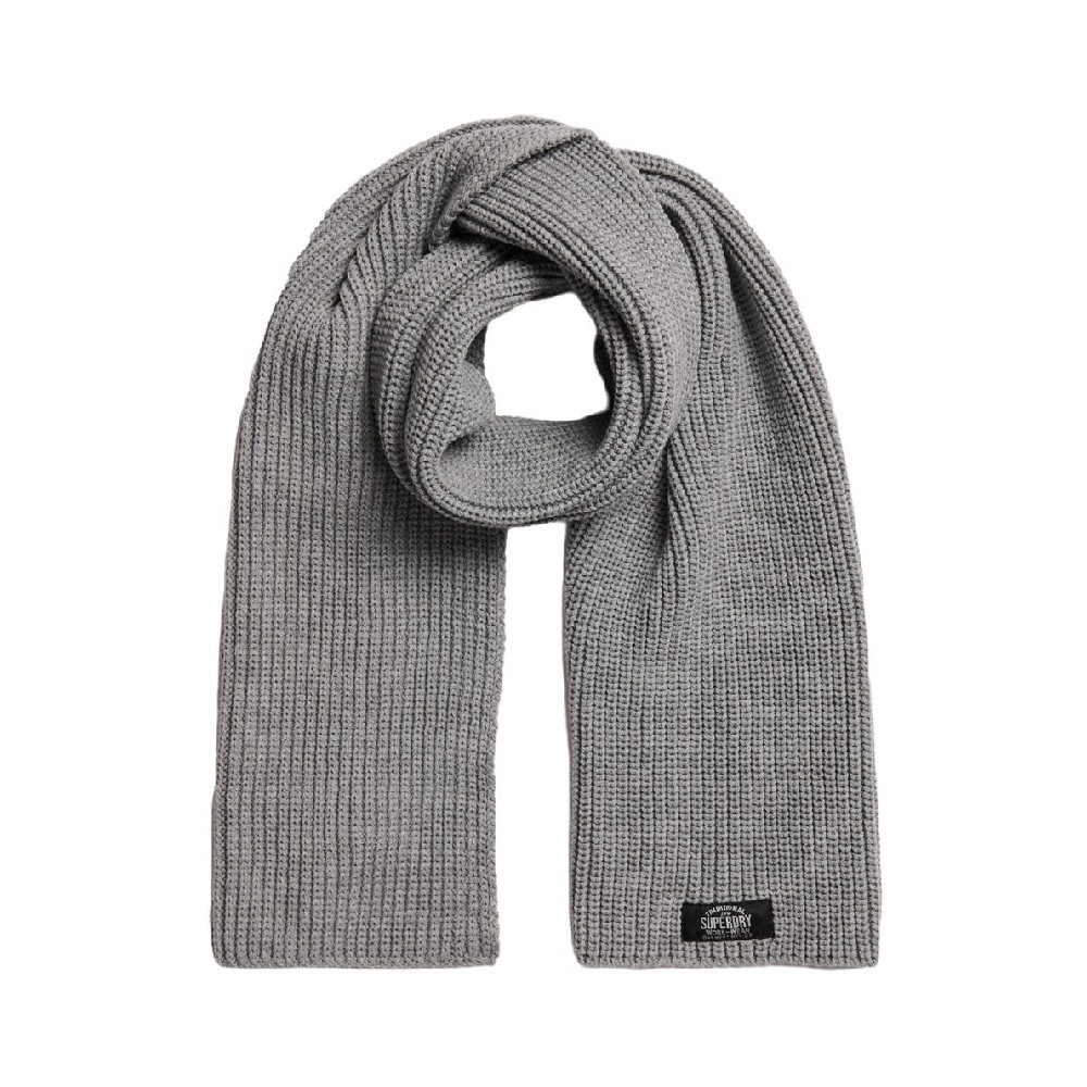 SUPERDRY D3 SDRY CLASSIC KNITTED SCARF UNISEX ΚΑΣΚΟΛ ΓΥΝΑΙΚΕΙΟ GREY