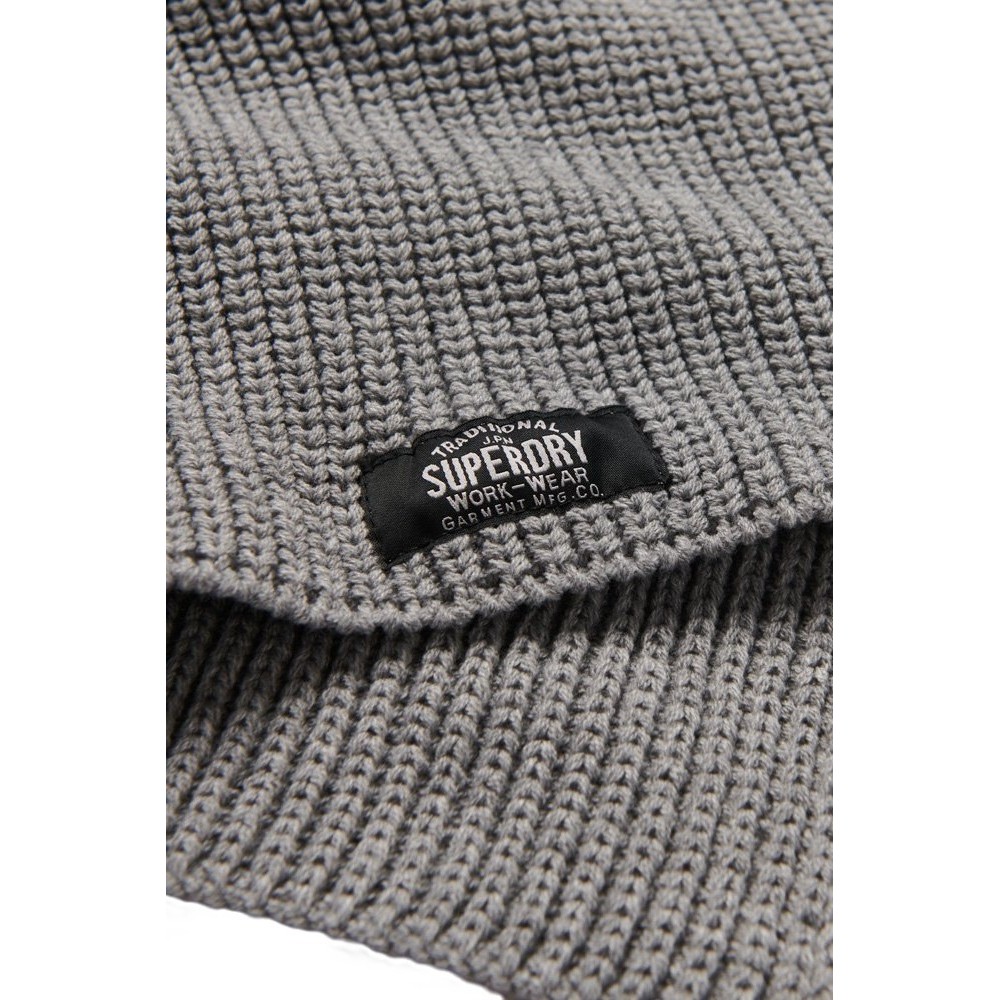 SUPERDRY D3 SDRY CLASSIC KNITTED SCARF UNISEX ΚΑΣΚΟΛ ΓΥΝΑΙΚΕΙΟ GREY