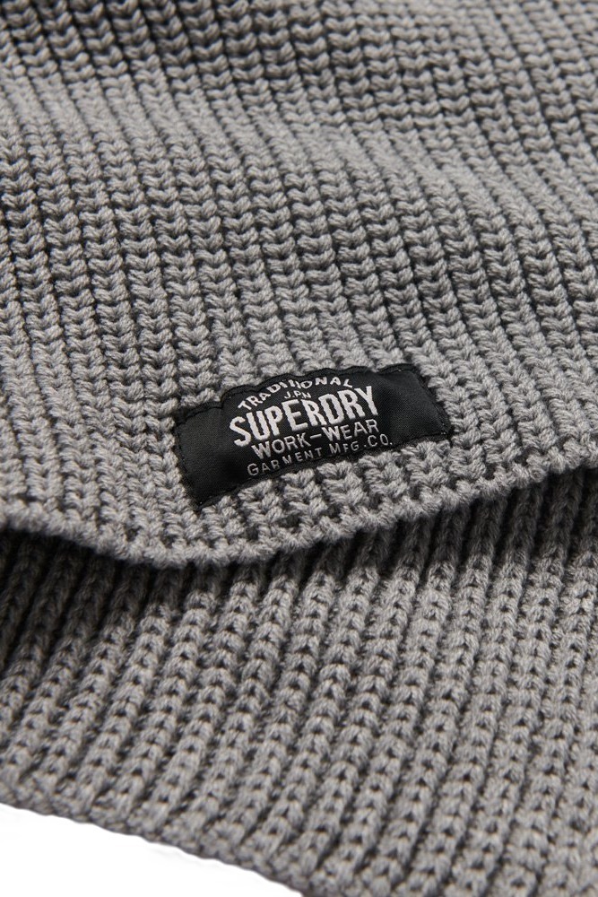 SUPERDRY D3 SDRY CLASSIC KNITTED SCARF UNISEX ΚΑΣΚΟΛ ΓΥΝΑΙΚΕΙΟ GREY