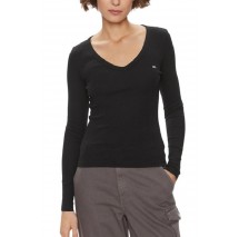 TOMMY JEANS SLIM ESSENTIAL RIB V LS ΜΠΛΟΥΖΑ ΓΥΝΑΙΚΕΙΑ BLACK
