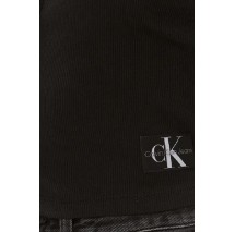 CALVIN KLEIN JEANS WOVEN LABEL RIB LS CARDIGAN ΜΠΛΟΥΖΑ ΓΥΝΑΙΚΕΙΑ BLACK