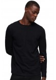 SUPERDRY D2 STUD LONG SLEEVE JERSEY CREW TOP ΜΠΛΟΥΖΑ ΑΝΔΡΙΚΗ BLACK