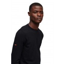 SUPERDRY D2 STUD LONG SLEEVE JERSEY CREW TOP ΜΠΛΟΥΖΑ ΑΝΔΡΙΚΗ BLACK